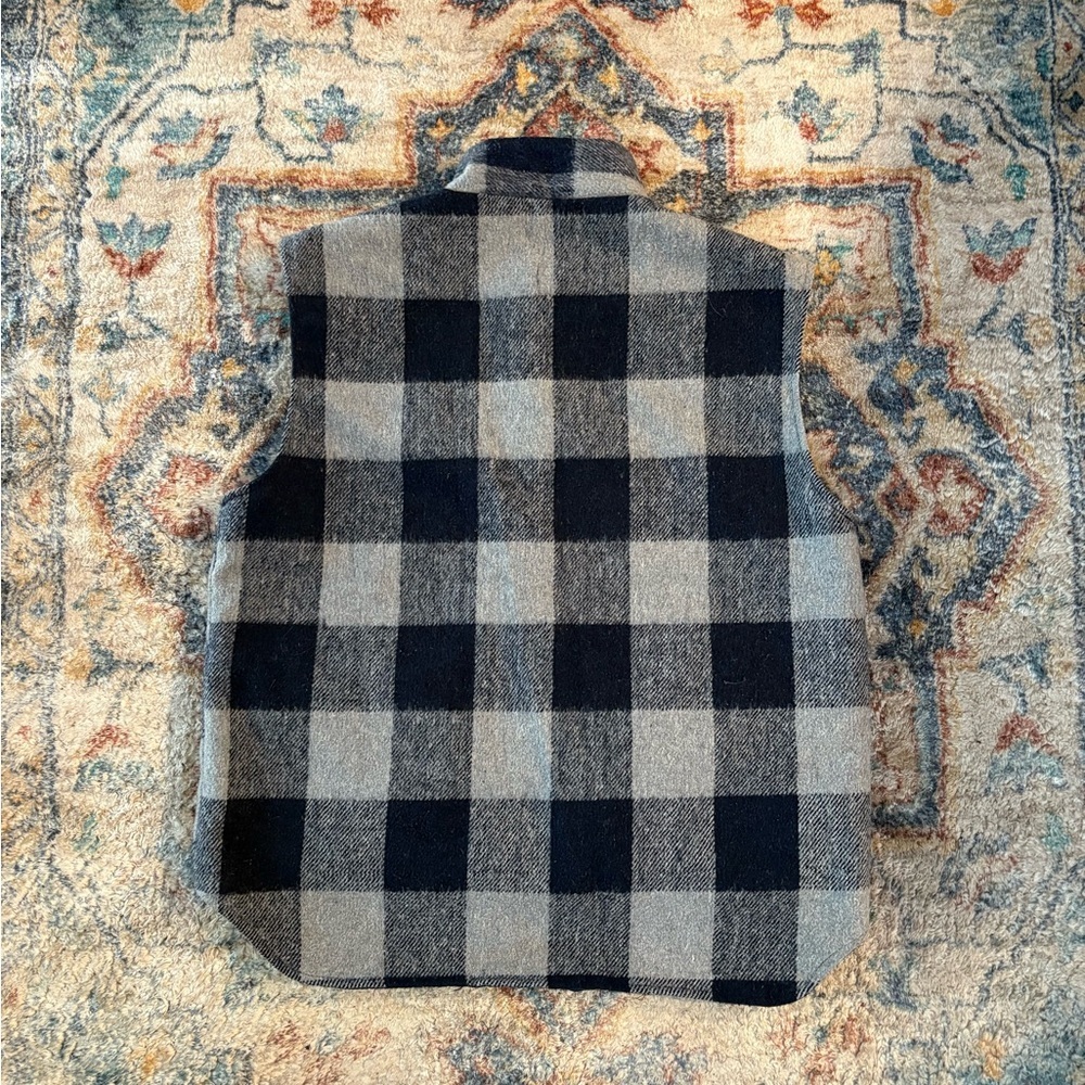Vintage Zellers Plaid Reversible Vest Medium - Picture 2 of 6